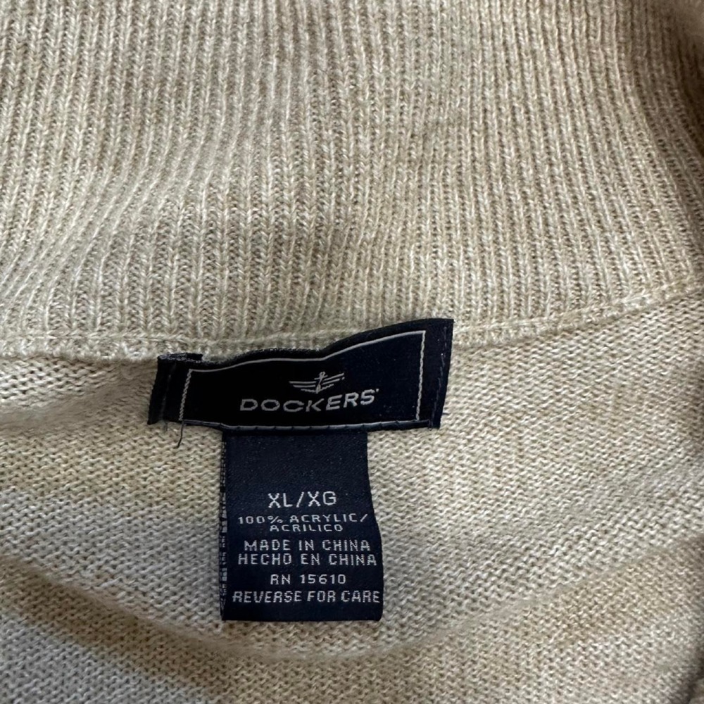 Dockers Men's Sweater XL Beige Business Casual Office Minimal Fall Winter Cozy - Picture 3 of 6